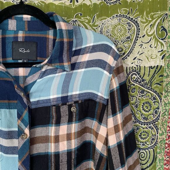 Rails Heathrow Mixed Plaid Brando Button Down Shirt Size Medium - Picture 9 of 16